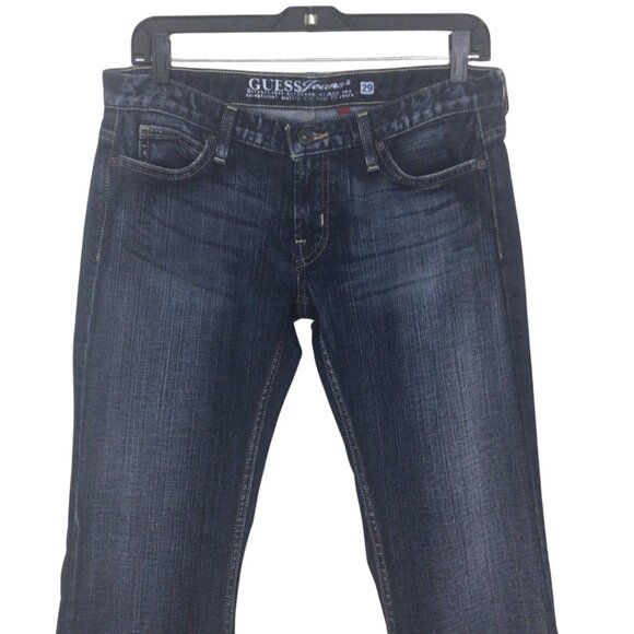 Guess Jeans Women’s 29 Blue Foxy Flare Denim Stretch Distressed - Picture 3 of 10